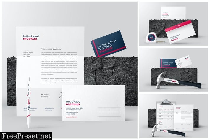 Construction Branding Mockup Set