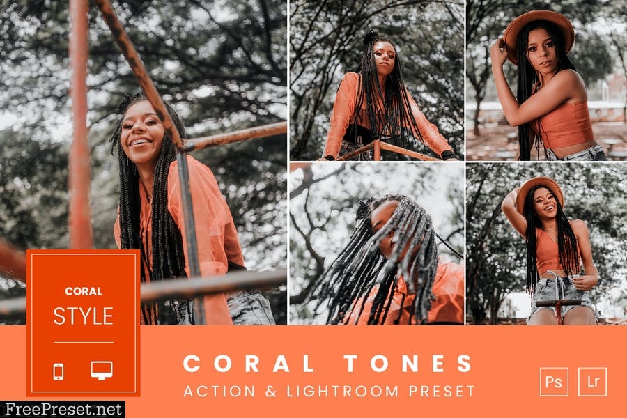 Coral Tones Action & Lightroom Preset