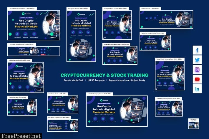 Cryptocurrency and Stock Trading Social Pack