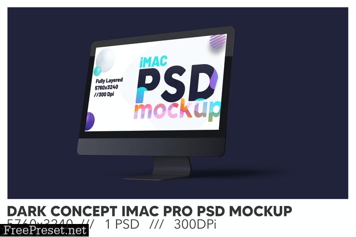 Dark Concept iMac Pro PSD Mockup 33YDM4G