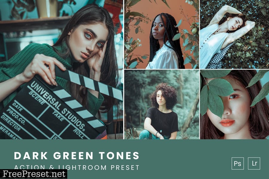Dark Green Tones Action & Lightroom Preset