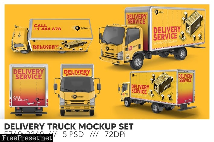 Delivery Truck Mockup Set S5V9ZSY