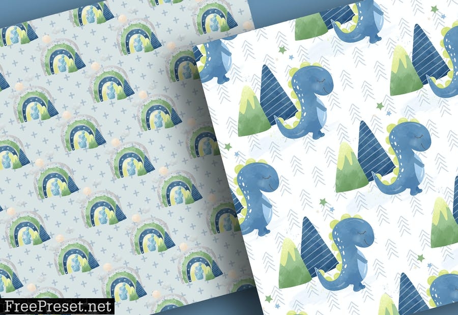 Dino Baby Boy digital paper pack HFEAL2F