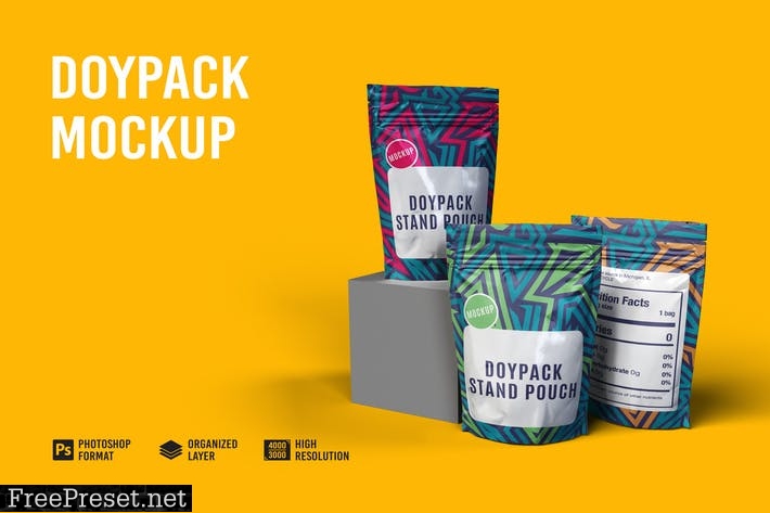 Doypack - Stand Pouch Mockup