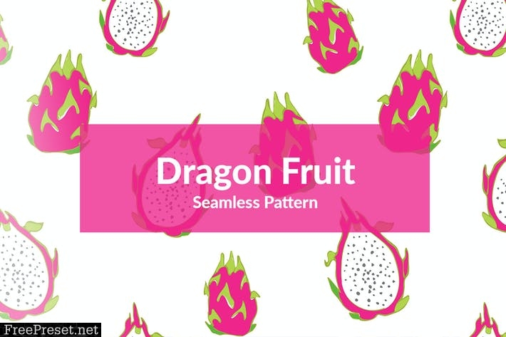 Dragon Fruit Seamless Pattern 58KVEZ6