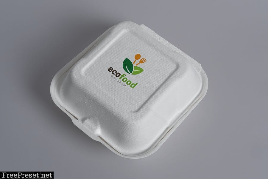 Eco Food Takeout Packaging Mockup 6VWM2VS