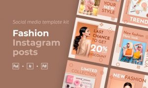 Fashion Instagram posts template kit - 19 G9Q58SY