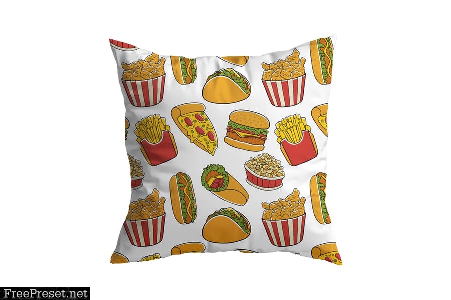 Fast Food Seamless Pattern #01 3ZRWJ8Y