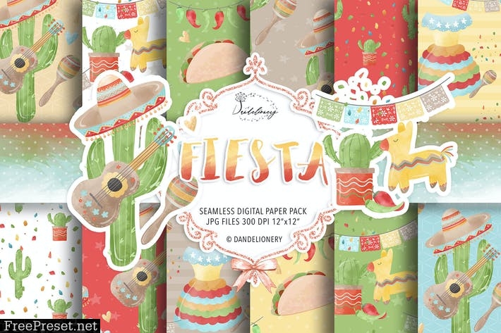 Fiesta digital paper pack