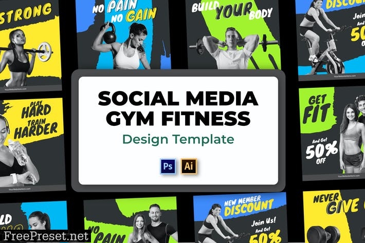 Fitness Social Media Template XYN7CKL