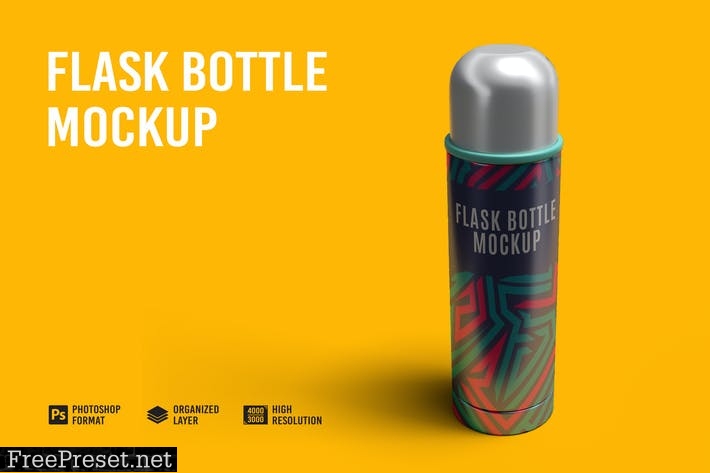 Flask Bottle Mockup