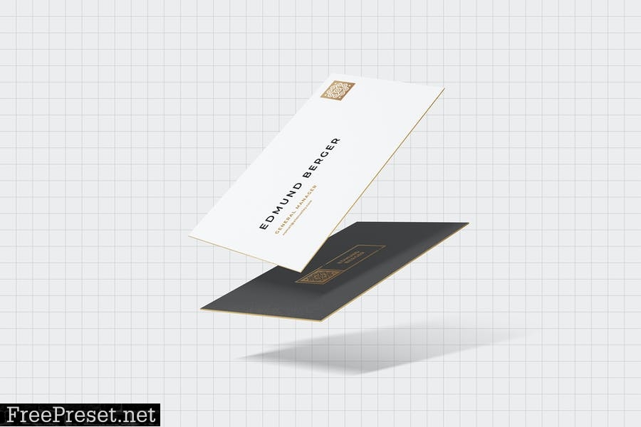 Floating Business Card Mockup QYM93BU