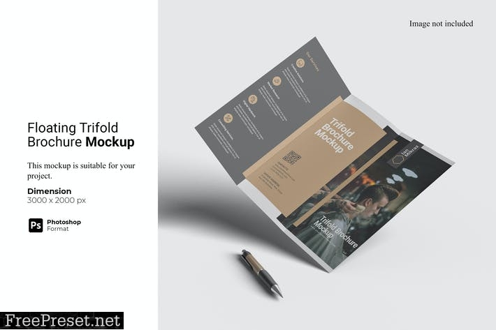 Floating Trifold Brochure Mockup E623Y9S