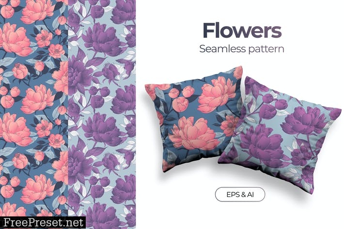 Flowers - seamless pattern vol.2 2XUGPDT