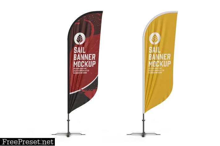 Flying Banner Mockup 3FUEAUD