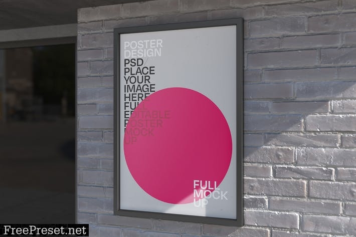 Framed Poster Outdoors Mockup X66RWSD