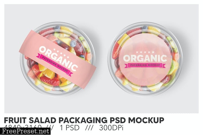 Fruit Salad Packaging PSD Mockup 38B2E6Q