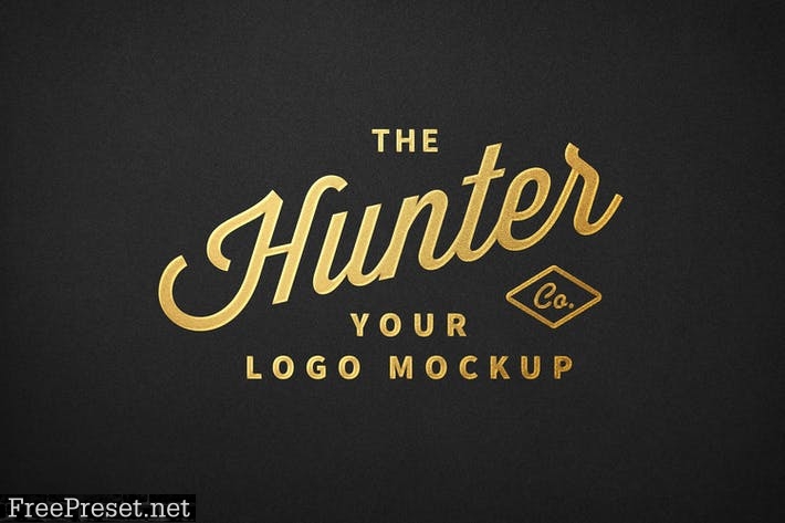 Gold Foil Lettering Logo Mockup ASX7DGN