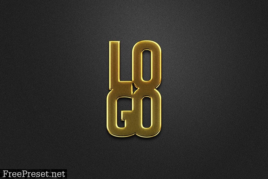 Gold Style Logo Mockup ZKV8TUS