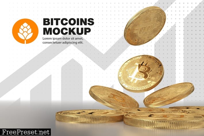 Golden Bitcoin Mockup JWAQR9F