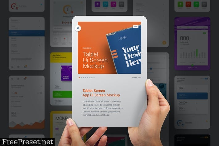 Hands Holding Presentation Mockup Tablet Showcase