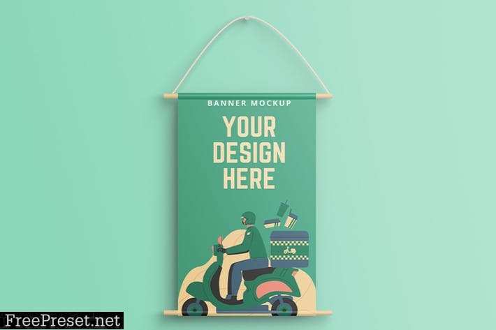 Hanging Wall Banner Mockup 6944Y97