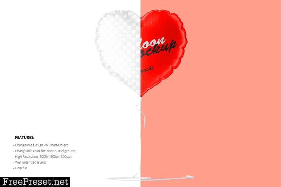 Heart Balloon Mockup 58KR8NN