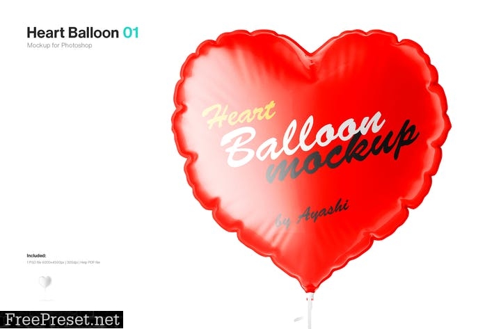 Heart Balloon Mockup 58KR8NN