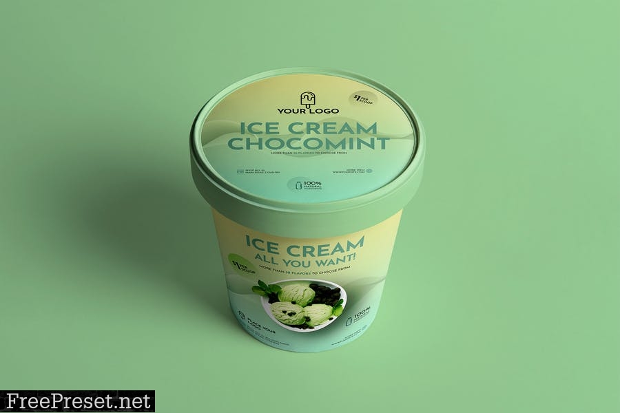 Ice Cream Cup Mockup CLLJ2SD