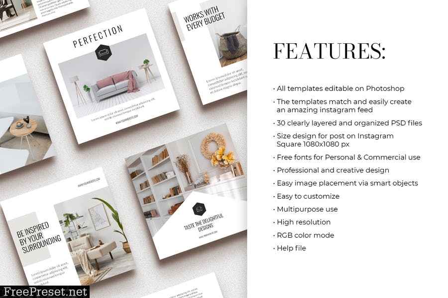 Interior Design - Social Media Templates 5J7ZVUR