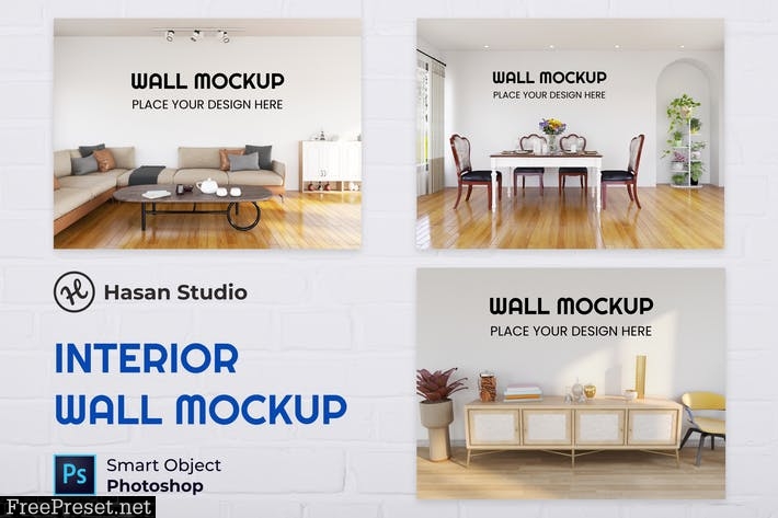 Interior Modern Wall Mockup - Nuzie XWBTN3D