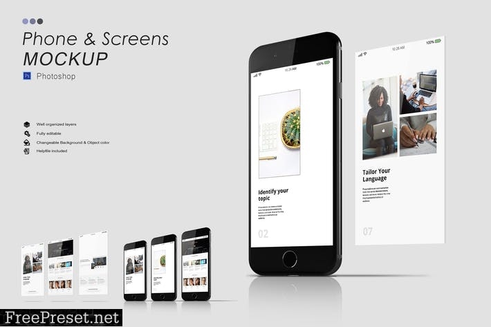 iPhone and Screen Mockups 6QLUVA7