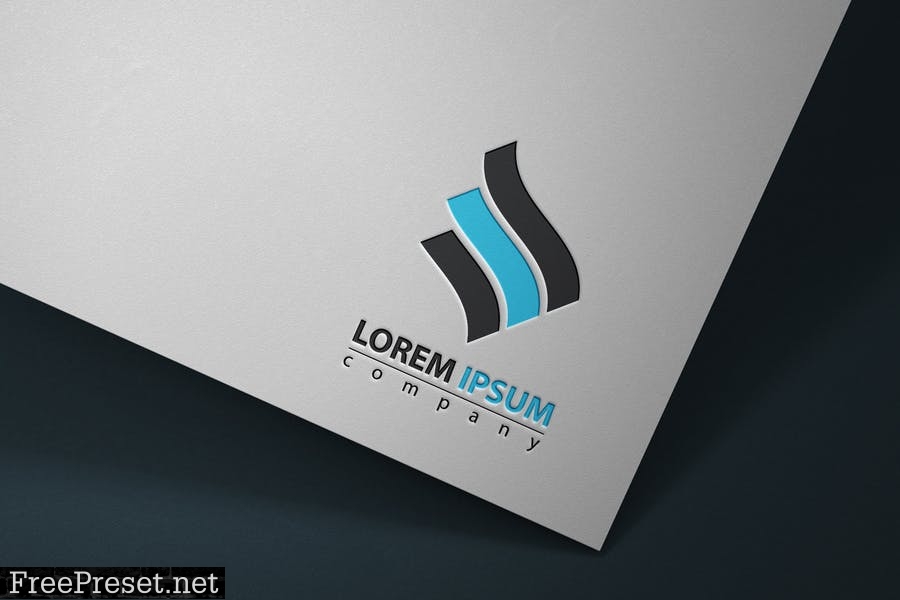 Logo on white paper - mockup template RK5MJL2