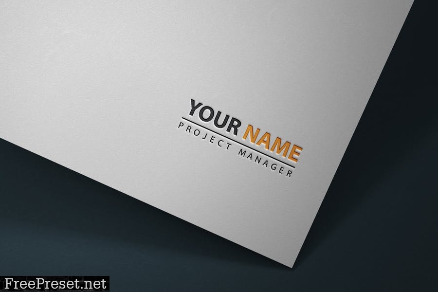 Logo on white paper - mockup template RK5MJL2