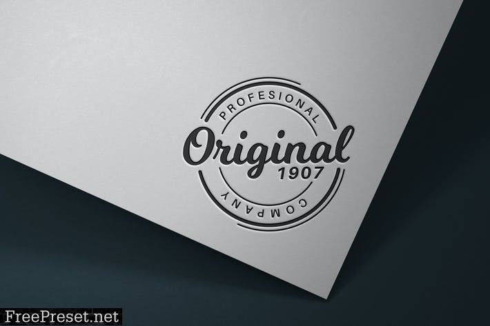 Logo on white paper - mockup template RK5MJL2