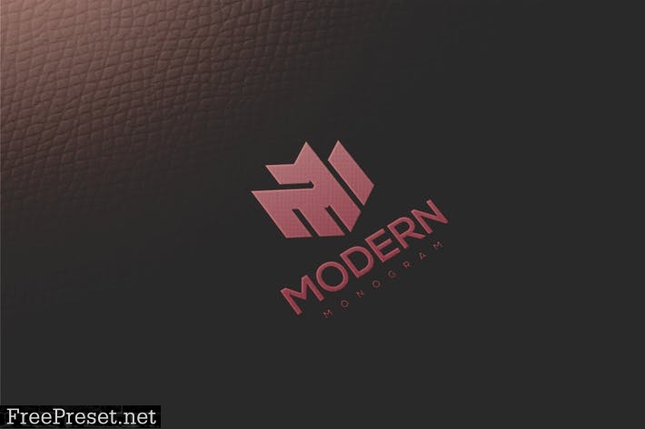 luxury leather logo mock up C2FXTB7