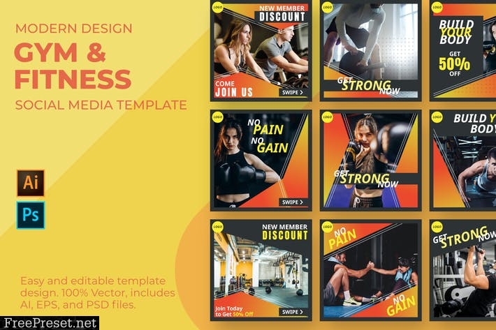 Member GYM Social Media Template YY8GEK5