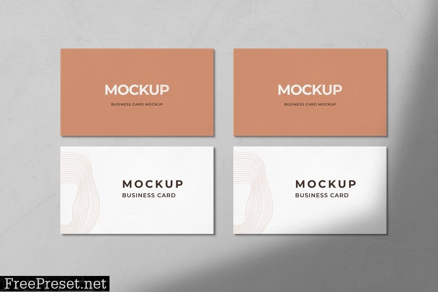 Minimalist Brown Business Card Mockup 6QQFVYU