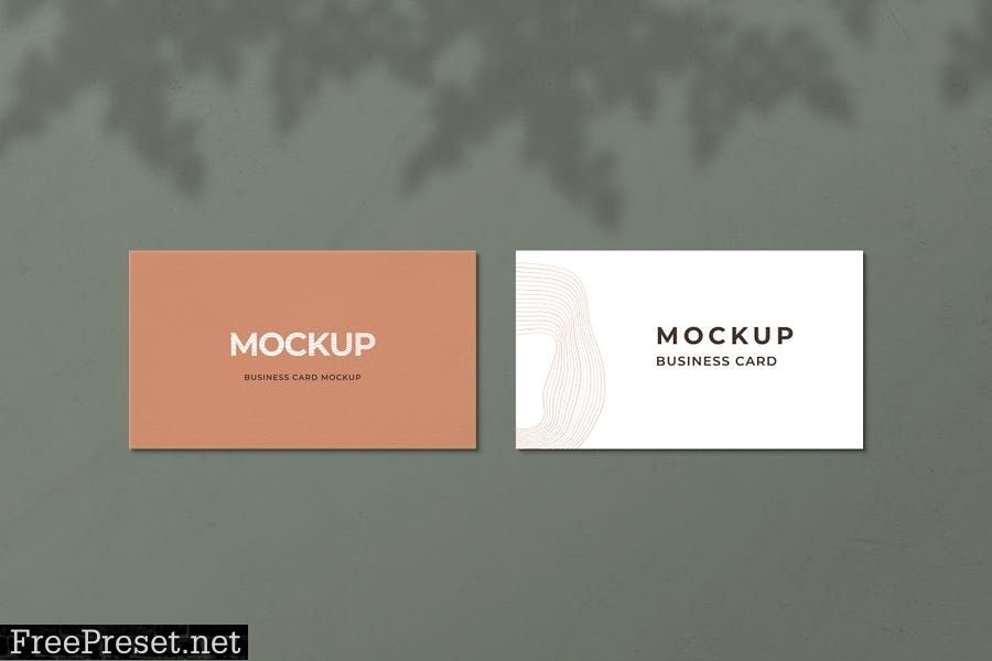 Minimalist Brown Business Card Mockup 6QQFVYU