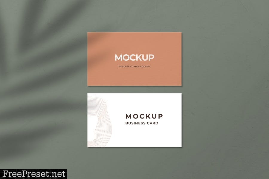 Minimalist Brown Business Card Mockup 6QQFVYU