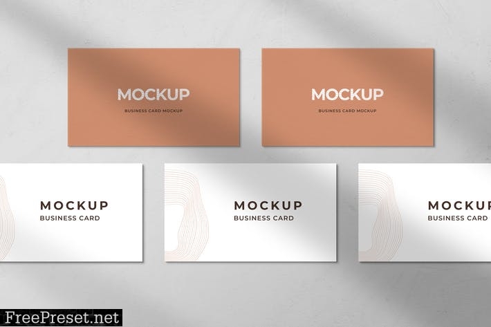 Minimalist Brown Business Card Mockup 6QQFVYU