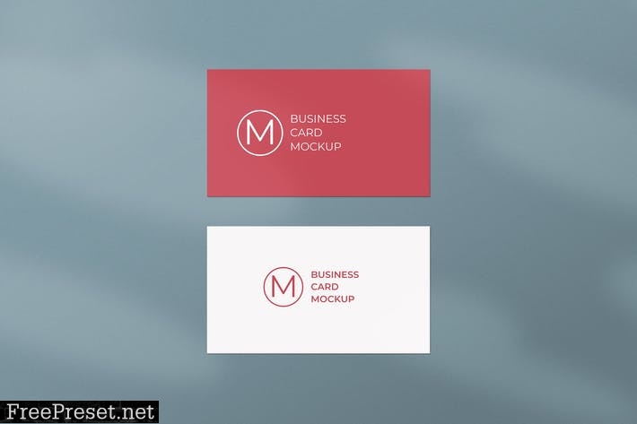 Minimalist Red Business Card Mockup G9FB8JS