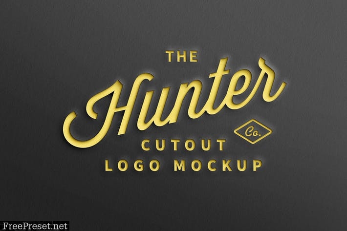 Paper Cut Out Logo Mockup Q9HQ6SL