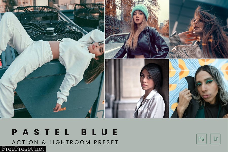 Pastel Blue Tones Action & Lightroom Preset