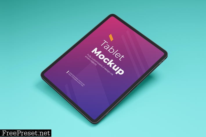 Perspective Smart Tablet Mockup Template H7VDJZ2