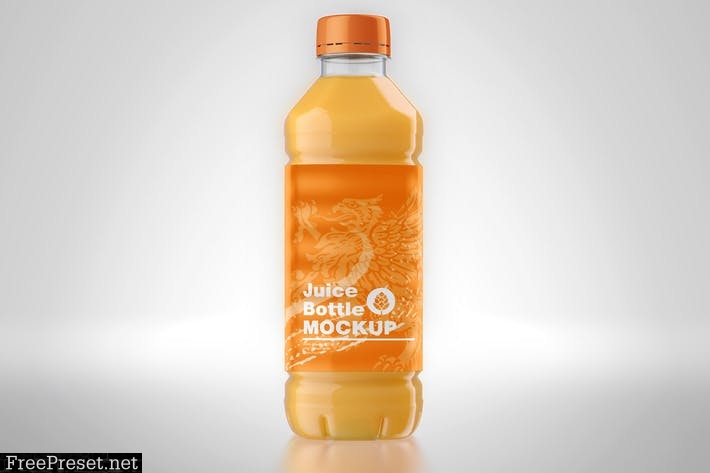 Plastic Juice Bottle Mockup 35G7UJN