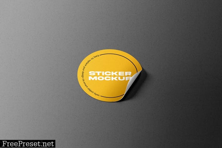 Round Sticker Mockup HKFRAJY