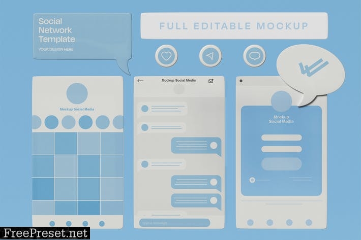 Screen Mockup of Social Network 8EA93CT