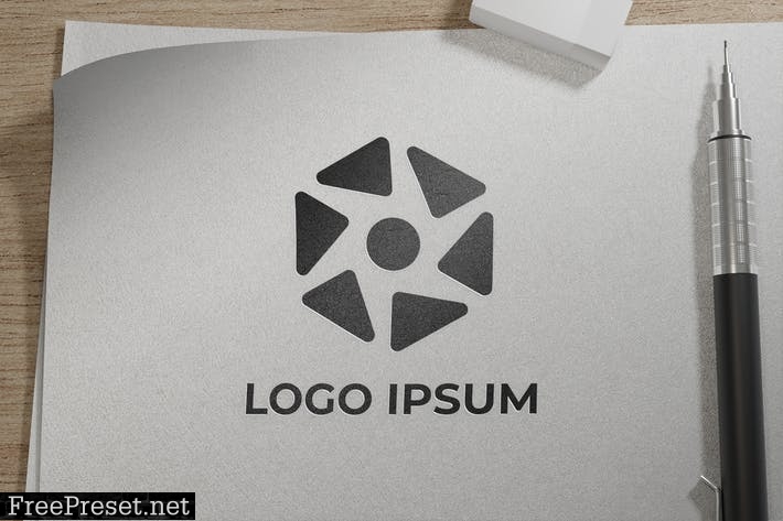 sketch paper logo mockup BLA84AH