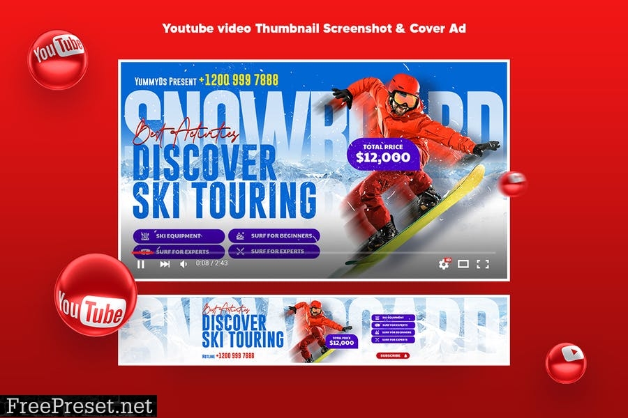Ski Resort & Snowboard School Social Pack